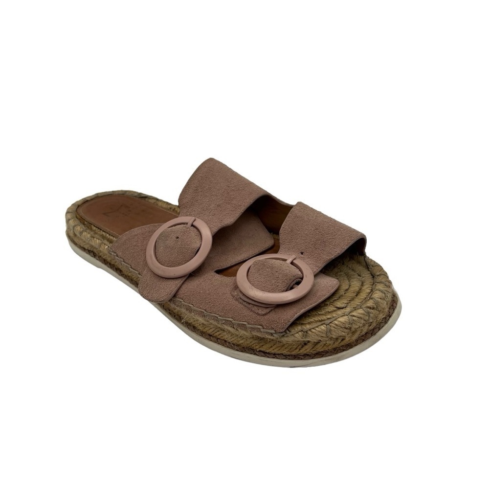 Marc Fisher Ramba Suede Slip On Espadrille Slide Sandals Pink Women's Size 6.5